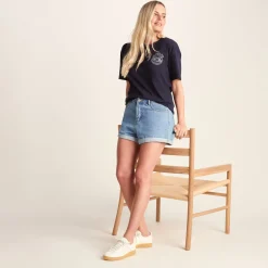Lakeside Womens 100% Cotton Supersoft Relaxed Fit T-Shirt - Dark Indigo