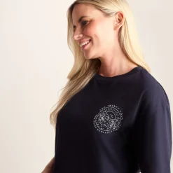 Lakeside Womens 100% Cotton Supersoft Relaxed Fit T-Shirt - Dark Indigo
