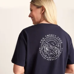 Lakeside Womens 100% Cotton Supersoft Relaxed Fit T-Shirt - Dark Indigo
