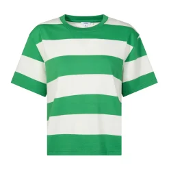 Lani Womens 100% Cotton Supersoft Boxy Fit T-Shirt - Sage Stripe