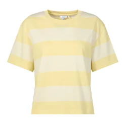 Lani Womens 100% Cotton Supersoft Boxy Fit T-Shirt - Butter Yellow Stripe