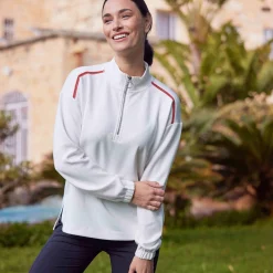 Larelle Womens Half Zip Sweatshirt - Vanilla