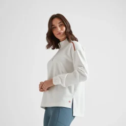 Larelle Womens Half Zip Sweatshirt - Vanilla