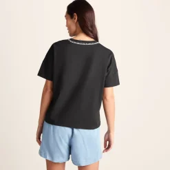 Laurie Womens 100% Cotton Supersoft Boxy Fit T-Shirt - Washed Black