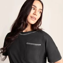 Laurie Womens 100% Cotton Supersoft Boxy Fit T-Shirt - Washed Black