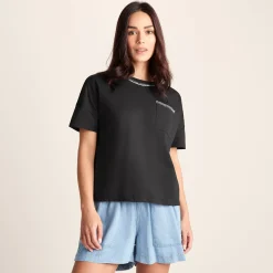 Laurie Womens 100% Cotton Supersoft Boxy Fit T-Shirt - Washed Black