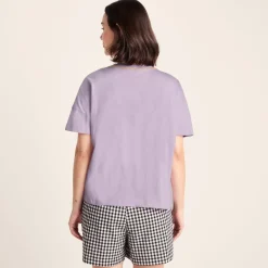 Laurie Womens 100% Cotton Supersoft Boxy Fit T-Shirt - Lilac Blossom