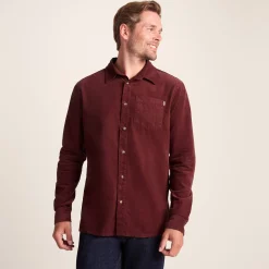 Lenny Mens Long Sleeve Lightweight Corduroy Shirt - Port