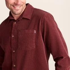 Lenny Mens Long Sleeve Lightweight Corduroy Shirt - Port