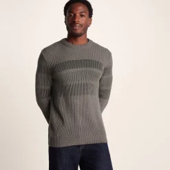 Leonard Mens Chunky Knitted Jumper - Mid Grey