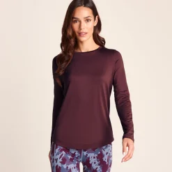 Leonie Womens Long Sleeve Performance Top - Black Raspberry