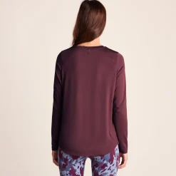 Leonie Womens Long Sleeve Performance Top - Black Raspberry