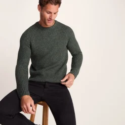 Logan Mens Chunky Knitted Jumper - Light Forest