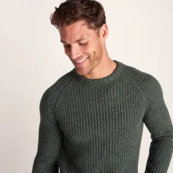 Logan Mens Chunky Knitted Jumper - Light Forest