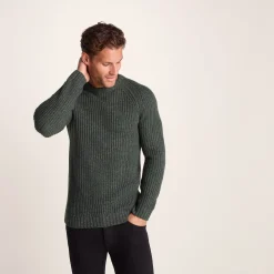 Logan Mens Chunky Knitted Jumper - Light Forest