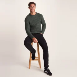 Logan Mens Chunky Knitted Jumper - Light Forest