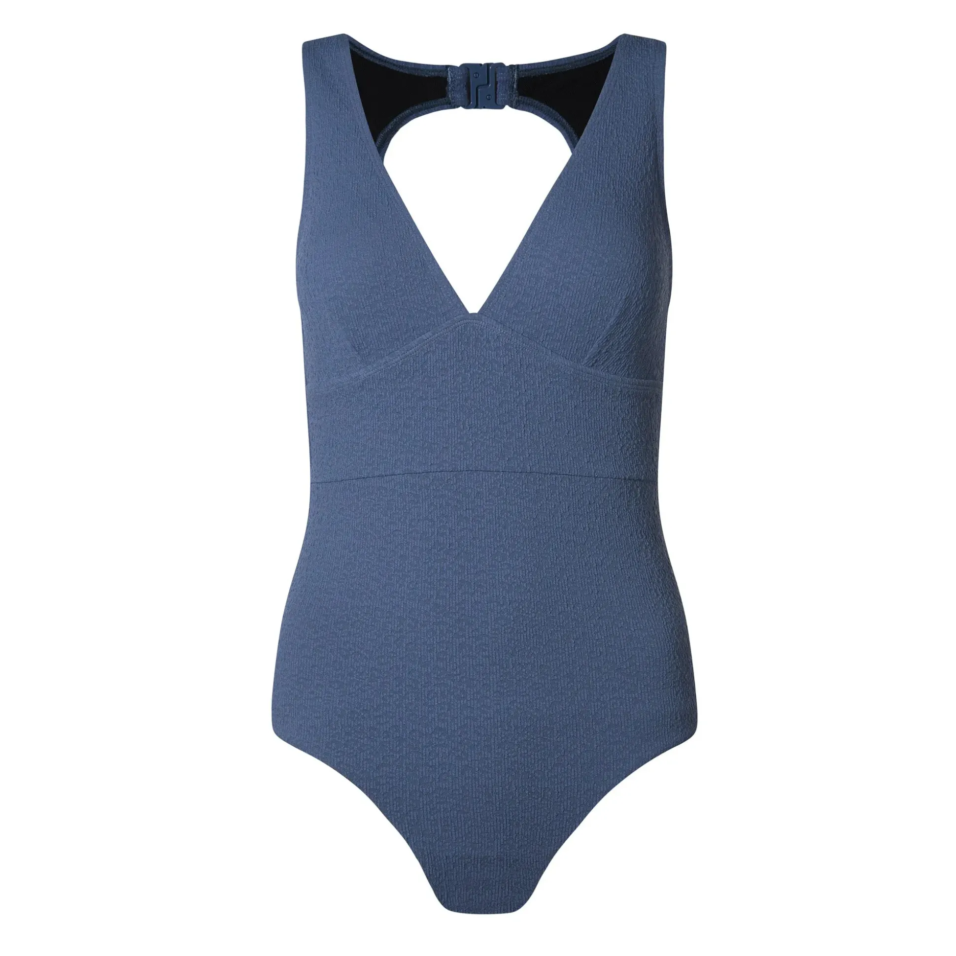 Maggie Womens Mesh Lined One Piece Swimsuit - Smokey Blue