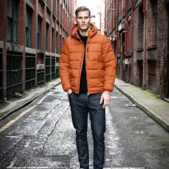 Maloney Mens Wind Resistant Insulated Jacket - Mahogany Orange
