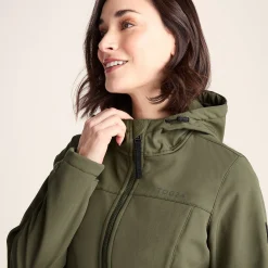 Marina Womens Long Water Resistant Softshell Jacket - Khaki