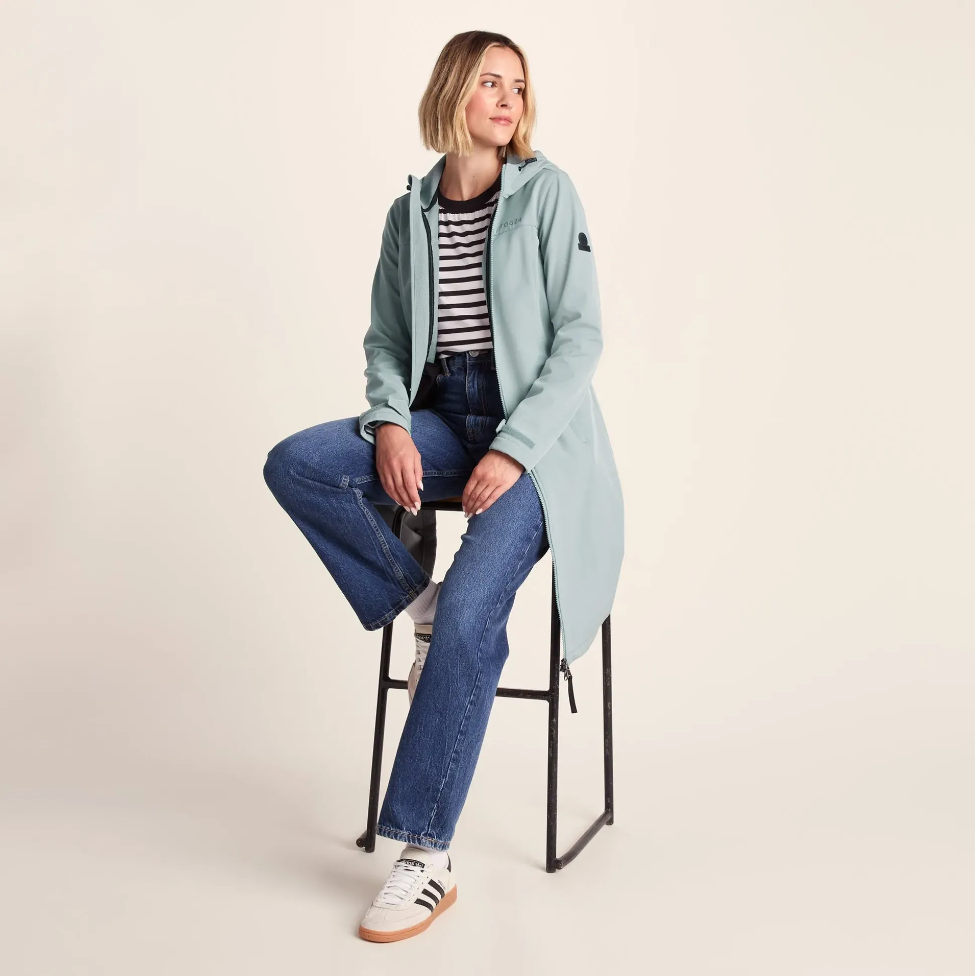 Marina Womens Long Water Resistant Softshell Jacket - Misty Grey