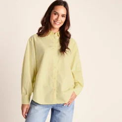 Marnie Womens 100% Cotton Oversized Shirt - Butter Yellow