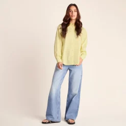 Marnie Womens 100% Cotton Oversized Shirt - Butter Yellow