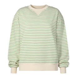 Marsella Womens Relaxed Fit Supersoft Sweat - Basil Green Stripe