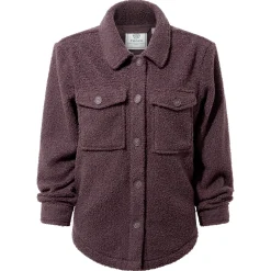 Maxine Womens Supersoft Sherpa Fleece Shacket - Dark Mauve