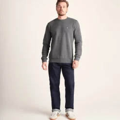 Mellor Mens Supersoft Cotton Rich Sweat - Dark Grey Marl