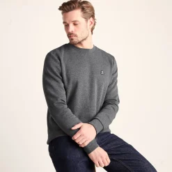 Mellor Mens Supersoft Cotton Rich Sweat - Dark Grey Marl
