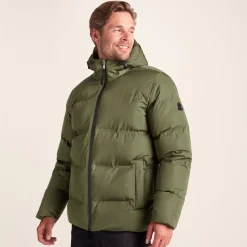 Menka Mens Shower Resistant Insulated Jacket - Khaki