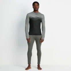 Meru Mens Cashmere Touch Base Layer Leggings - Dark Grey Marl