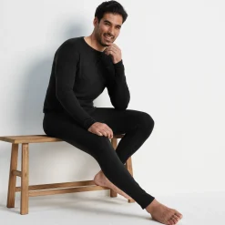 Meru Mens Cashmere Touch Base Layer Set - Black