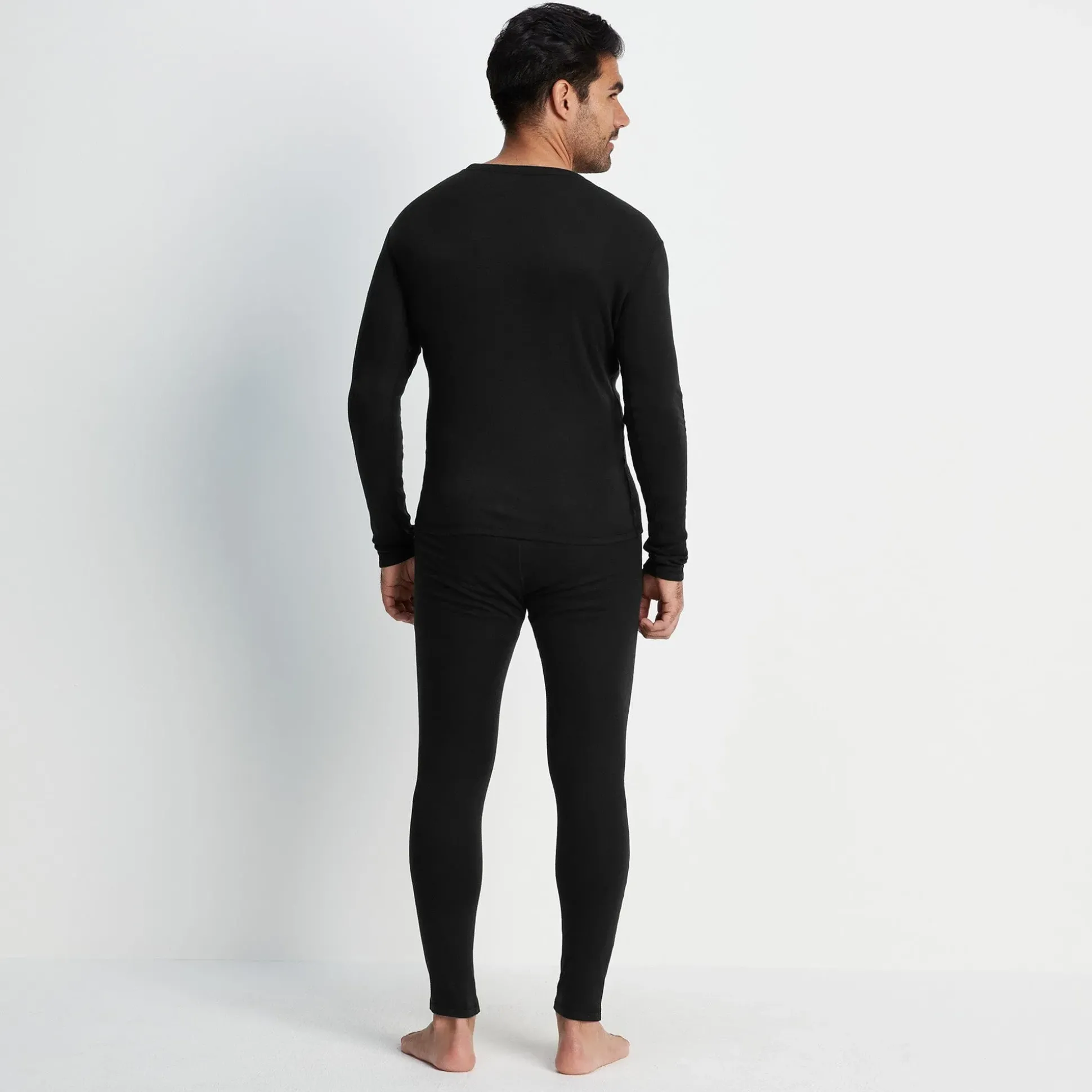 Meru Mens Cashmere Touch Base Layer Set - Black