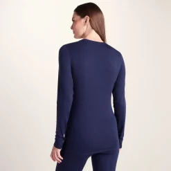 Meru Womens Cashmere Touch Crew Neck Base Layer - Oxford Blue