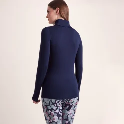 Meru Womens Cashmere Touch Roll Neck Base Layer - Oxford Blue