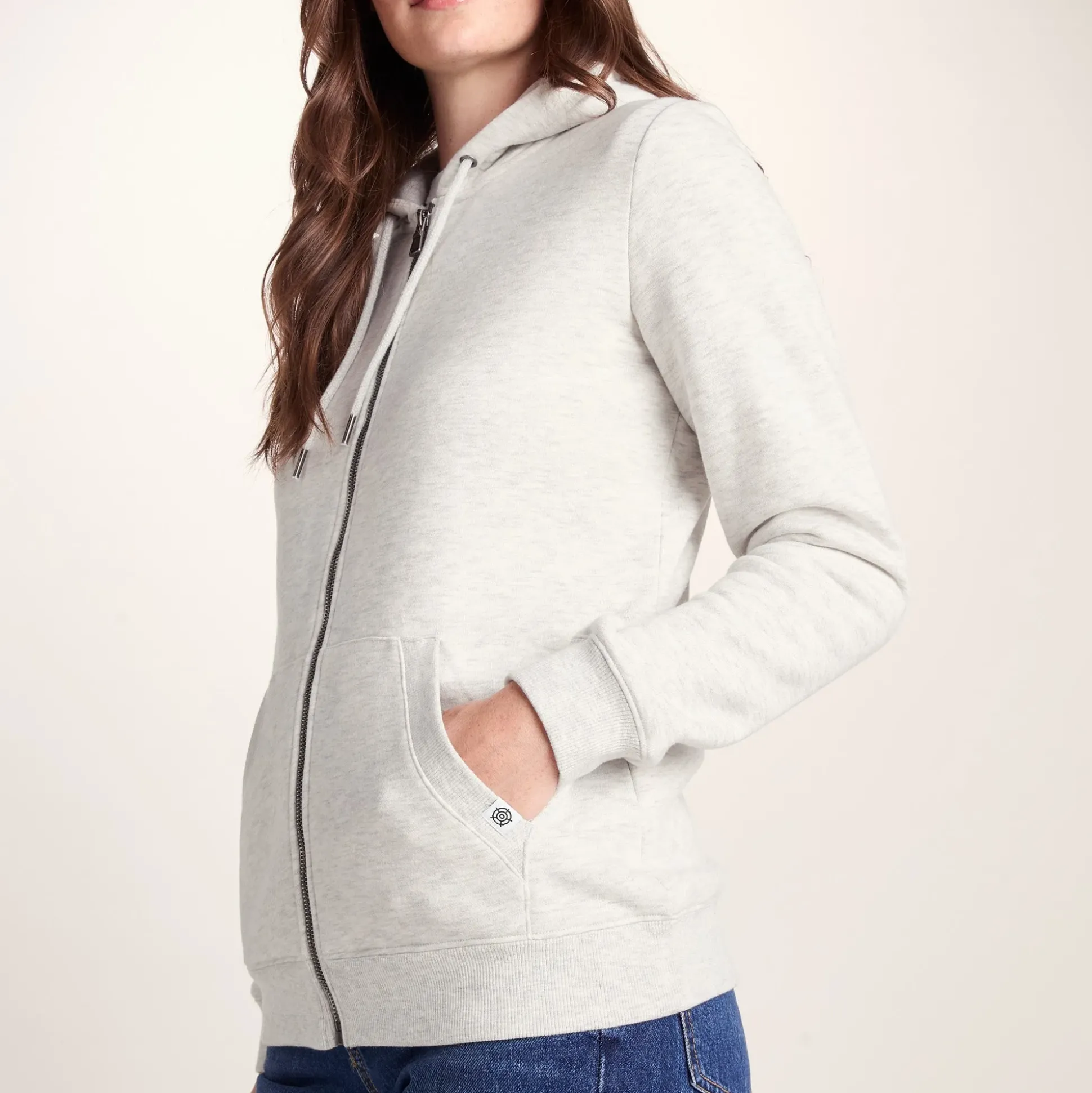Mia Womens Supersoft Zip Hoody - Oatmeal Marl