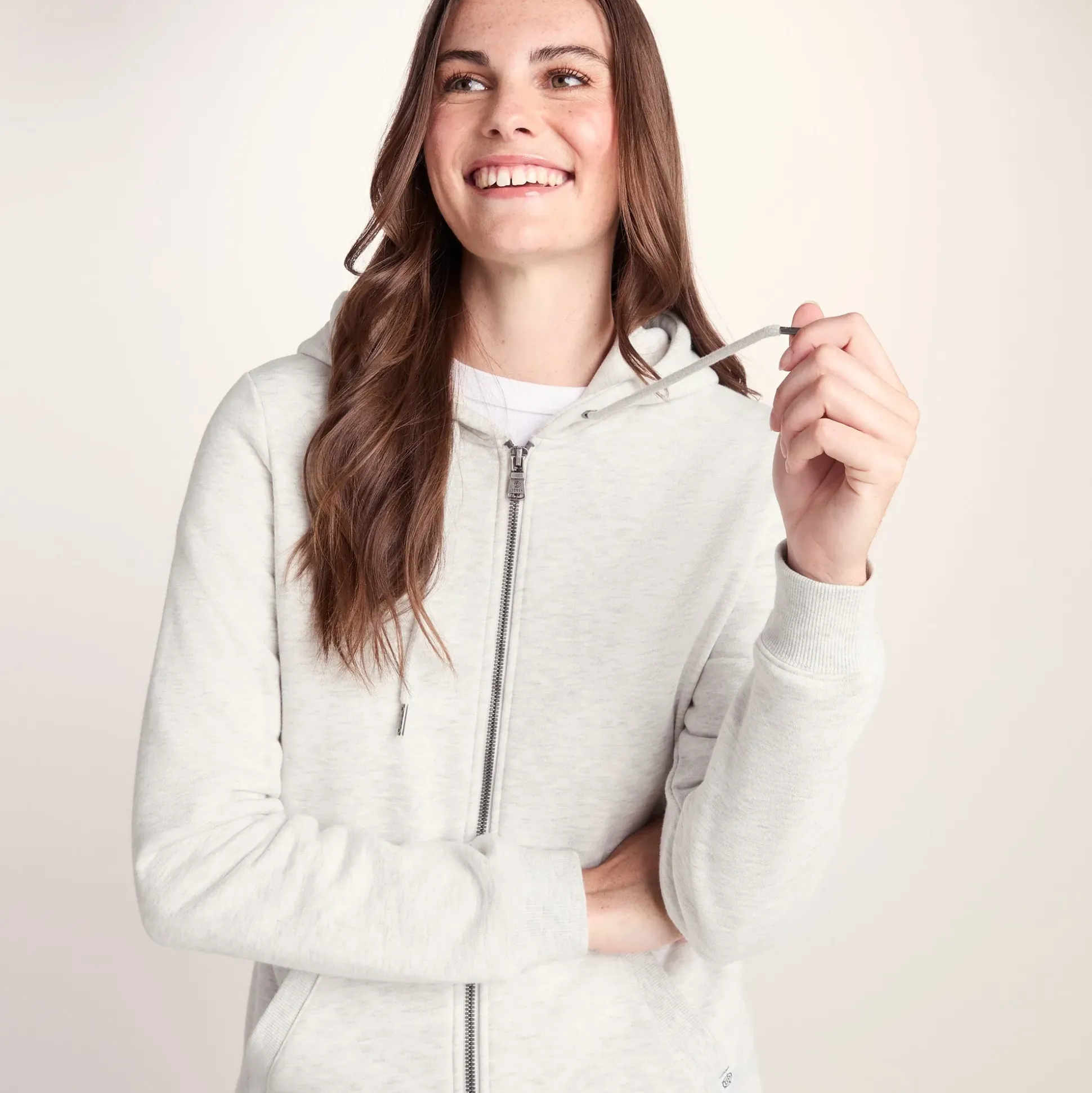 Mia Womens Supersoft Zip Hoody - Oatmeal Marl