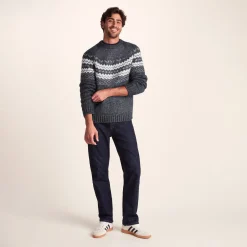 Michael Mens Chunky Knitted Jumper - Dark Indigo Marl