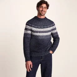 Michael Mens Chunky Knitted Jumper - Dark Indigo Marl