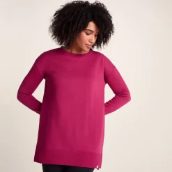 Michelle Womens Cotton Blend Sweat - Washed Burgundy