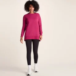 Michelle Womens Cotton Blend Sweat - Washed Burgundy