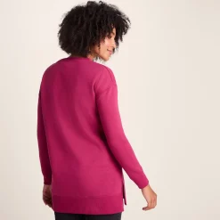 Michelle Womens Cotton Blend Sweat - Washed Burgundy