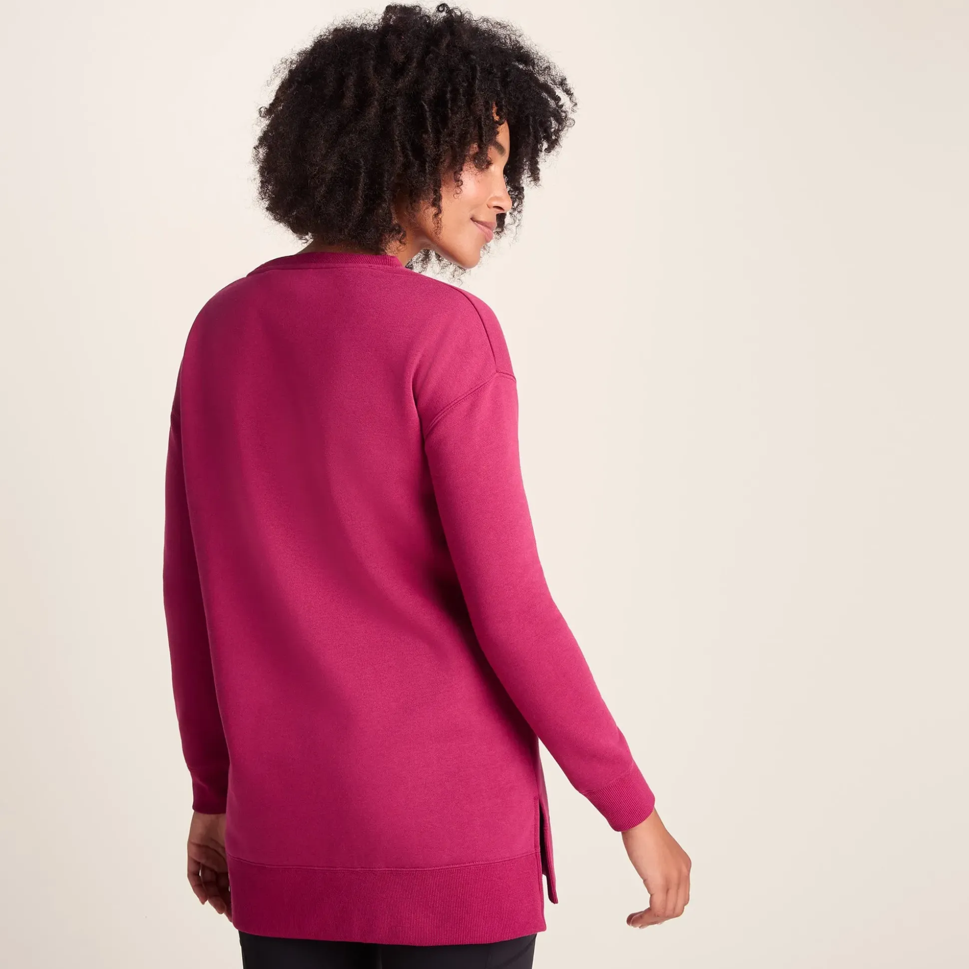 Michelle Womens Cotton Blend Sweat - Washed Burgundy