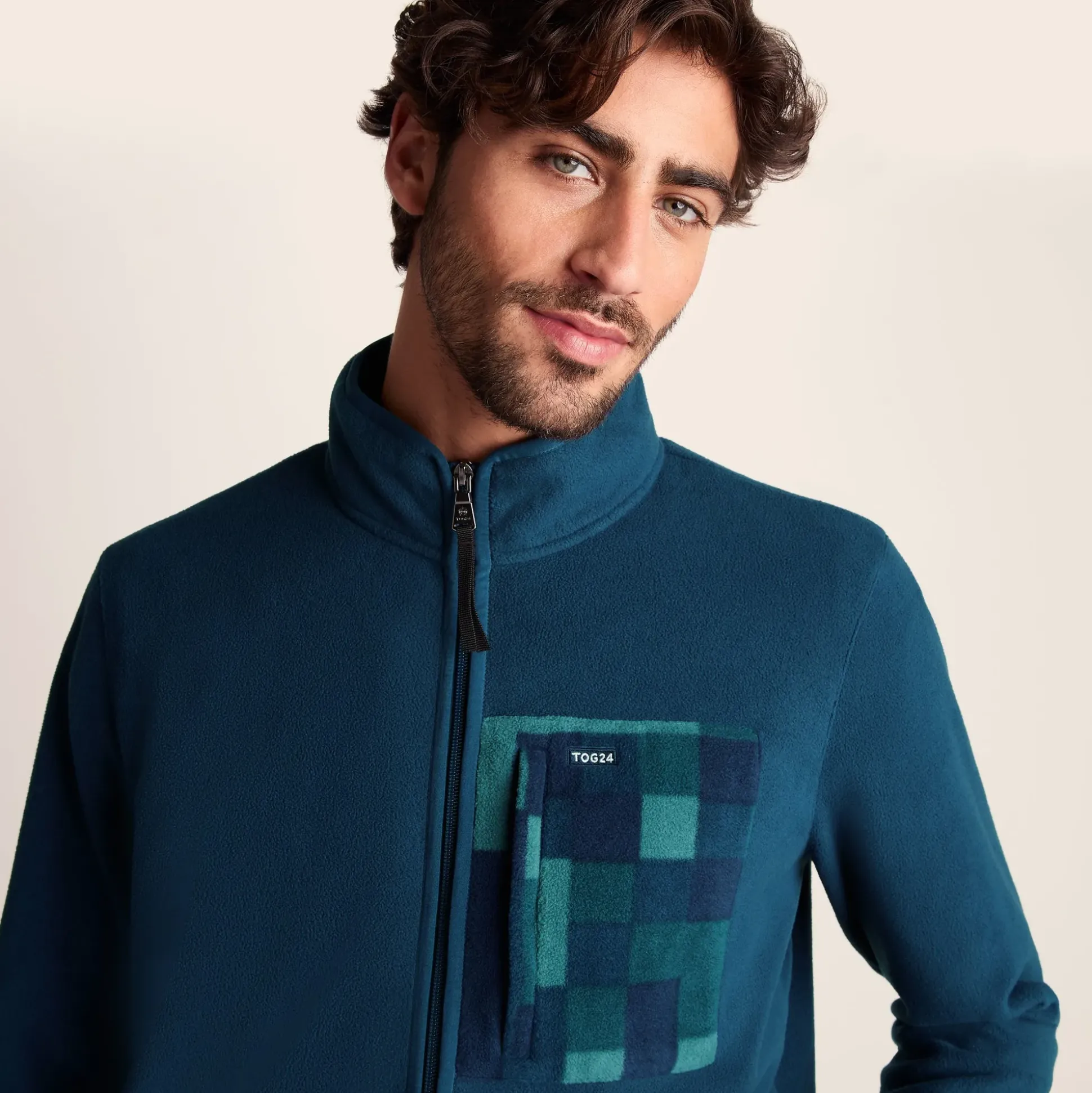 Miles Mens Relaxed Fit Microfleece Jacket - Inky Blue