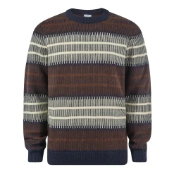 Milo Mens Fairisle Inspired Crew Knit Jumper - Deepest Blue Fairisle