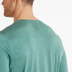 Mittel Mens Long Sleeve Performance Top - Seafoam Green Marl