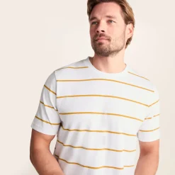 Morar Mens 100% Cotton Supersoft T-Shirt - Dark Yellow Stripe