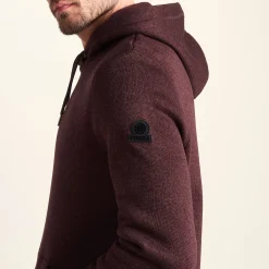 Mosby Mens Supersoft Knitlook Fleece Hoody - Chestnut Brown Melange