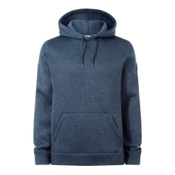 Mosby Mens Supersoft Knitlook Fleece Hoody - Smokey Blue Melange